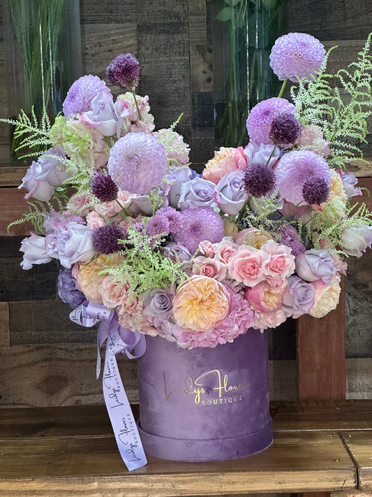 Eleanor's Essence - Seasonal Mix Arrangement (Blue/Pink)