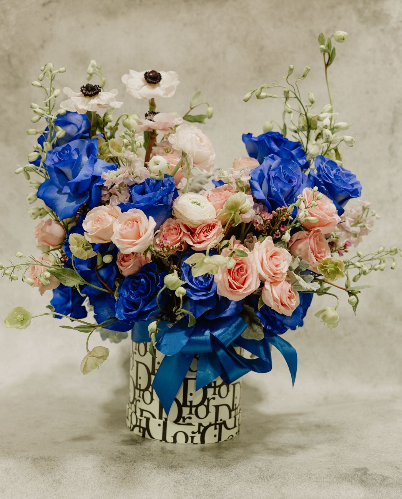 Eleanor's Essence - Seasonal Mix Arrangement (Blue/Pink)
