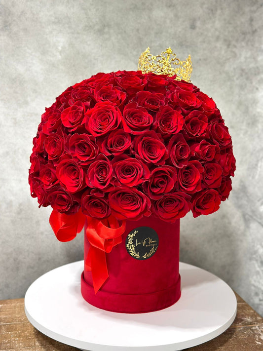 Margaret's Majesty - 150 Roses in a Half-Sphere