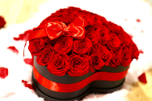 Blossoms Of The Heart - 85 Red Roses in box